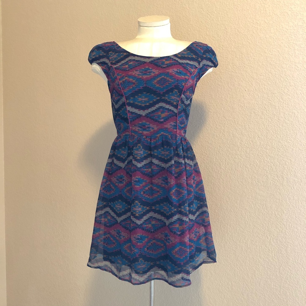 Band Of Gypsies multicolored aztec print dress